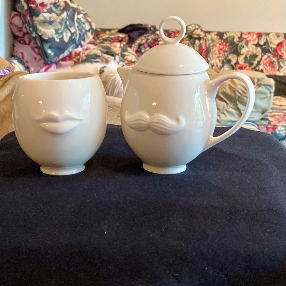 NWOT JONATHAN ADLER CREAM ABD SUGAR SET W/ LID MUSE COLLECTION